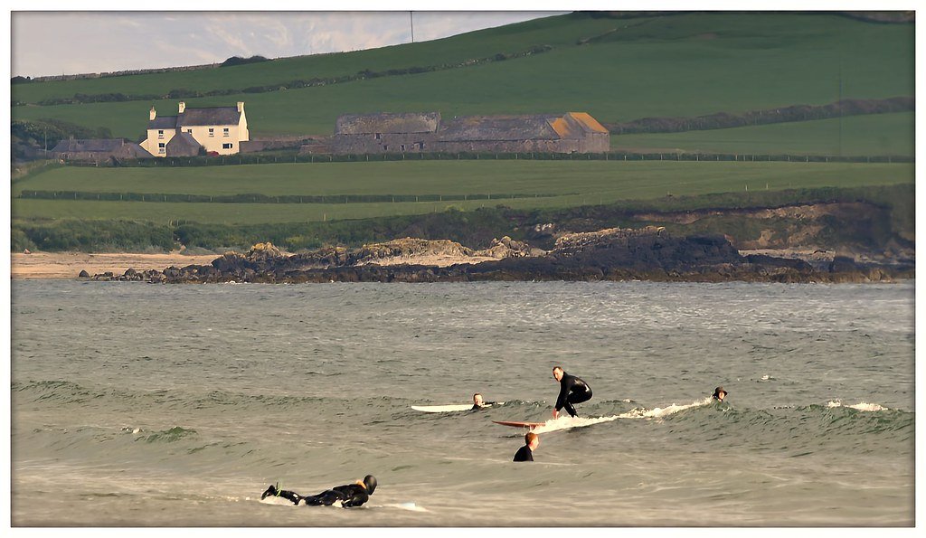 Surfers at Porth Tyn Tywyn